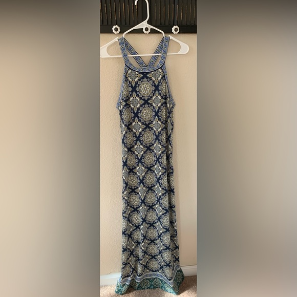 Max Studio Blue Patterned Maxi Dress. Size S. EUC. - Picture 3 of 8